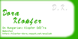 dora klopfer business card